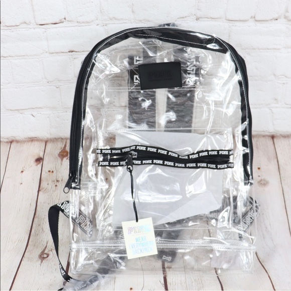 pink clear campus backpack